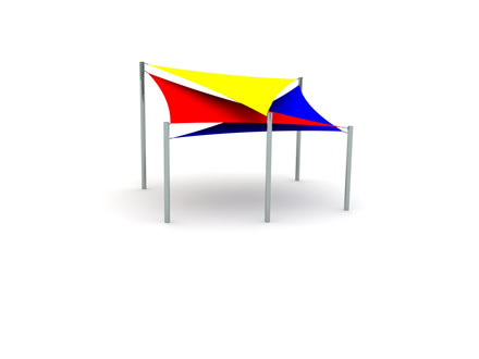 Triple Overlapping Triangle Shade Sail Canopy