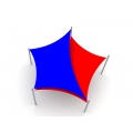 Overlapping Hyperbolic Square Shade Sail Canopy - view 1