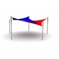 Overlapping Hyperbolic Square Shade Sail Canopy - view 2