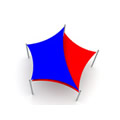 Summer Use Overlapping Hyperbolic Square Shade Sail